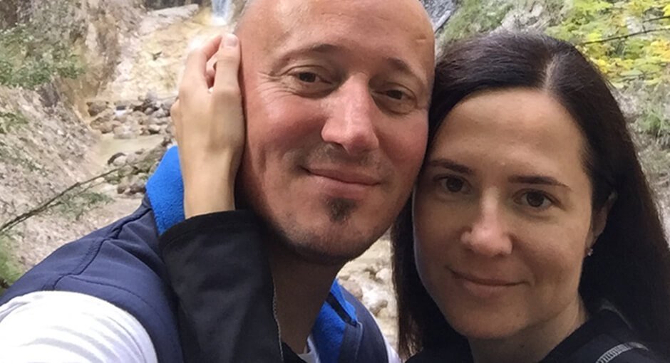 Nadiia und Gottfried glückliches Paar Nadiia und Gottfried